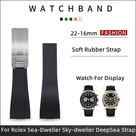 rolex 22mm rubber strap|Rolex rubber strap for sale.